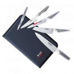 Conjunto GLOBAL 5 Facas de Chefe + Pasta